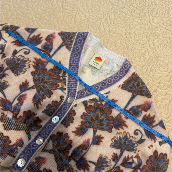 FARM Rio Floral Cardigan - Cream and Blue - Picture 15 of 16